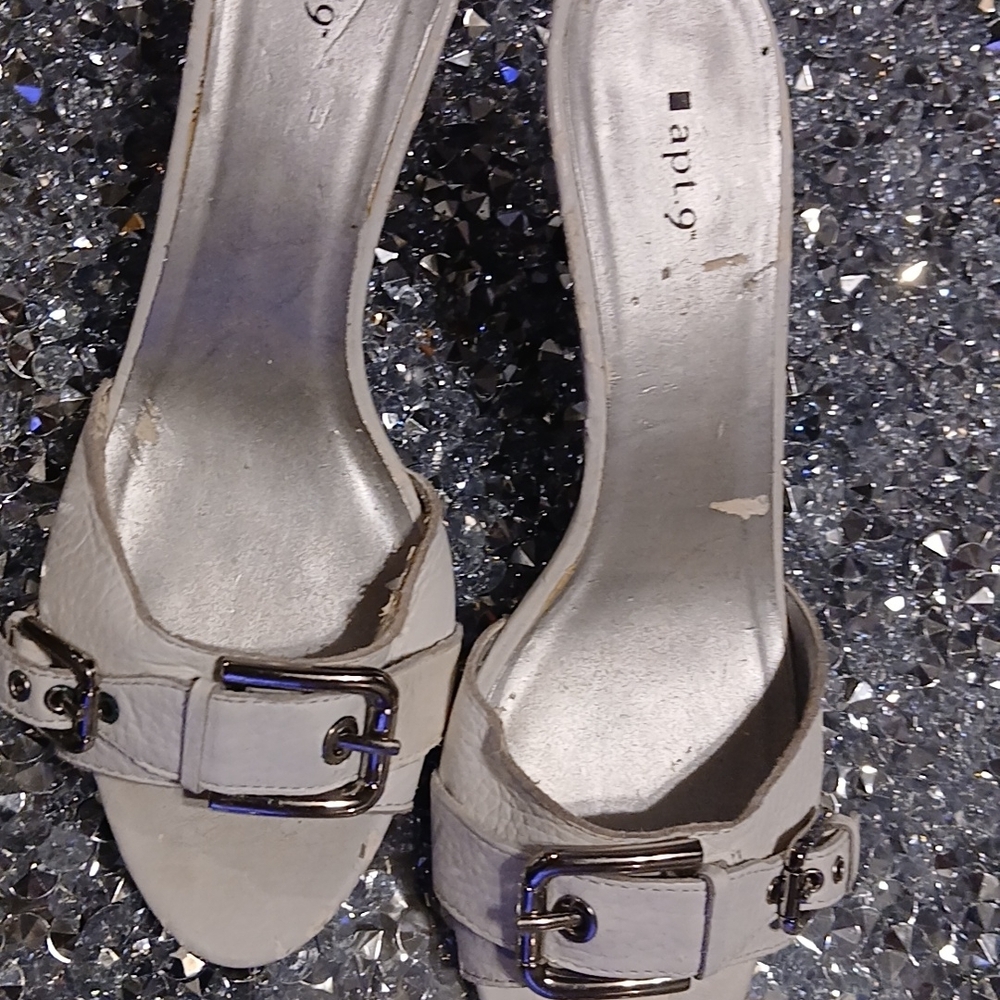 Apt. 9 Women's Silver Buckle Mules